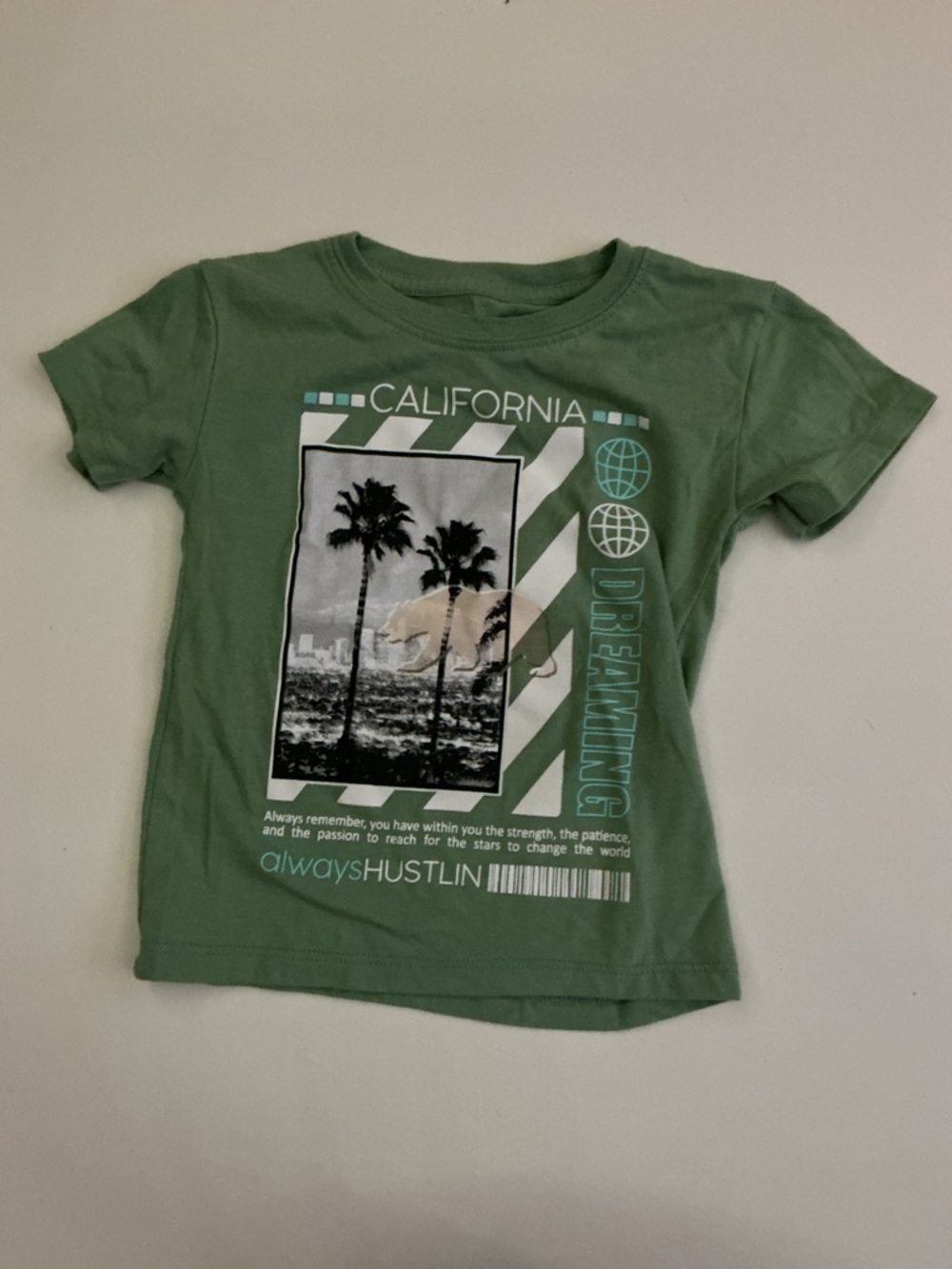 Green California Graphic Short-Sleeve Kids Tee